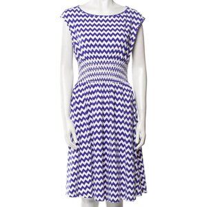Kate Spade Fit and Flare Printed Dress with Smocked Waist - Size Medium
